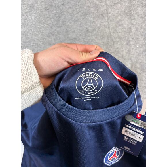 Paris Saint Germain PSG Football Soccer Jersey Mens Medium Navy Activewear NWT - Picture 5 of 8